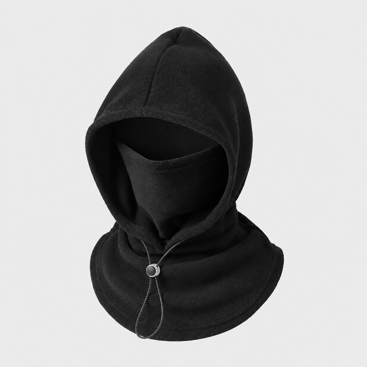Winter fleece hood outdoors