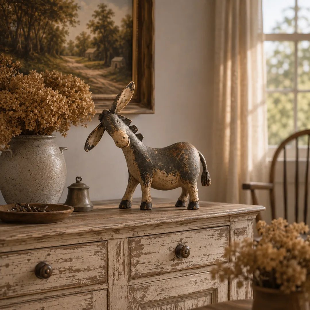 🔥 LIMITED-TIME 50% OFF 🤎 Rustic Donkey Figurine™ – Charming Farmhouse Shelf & Table Decor