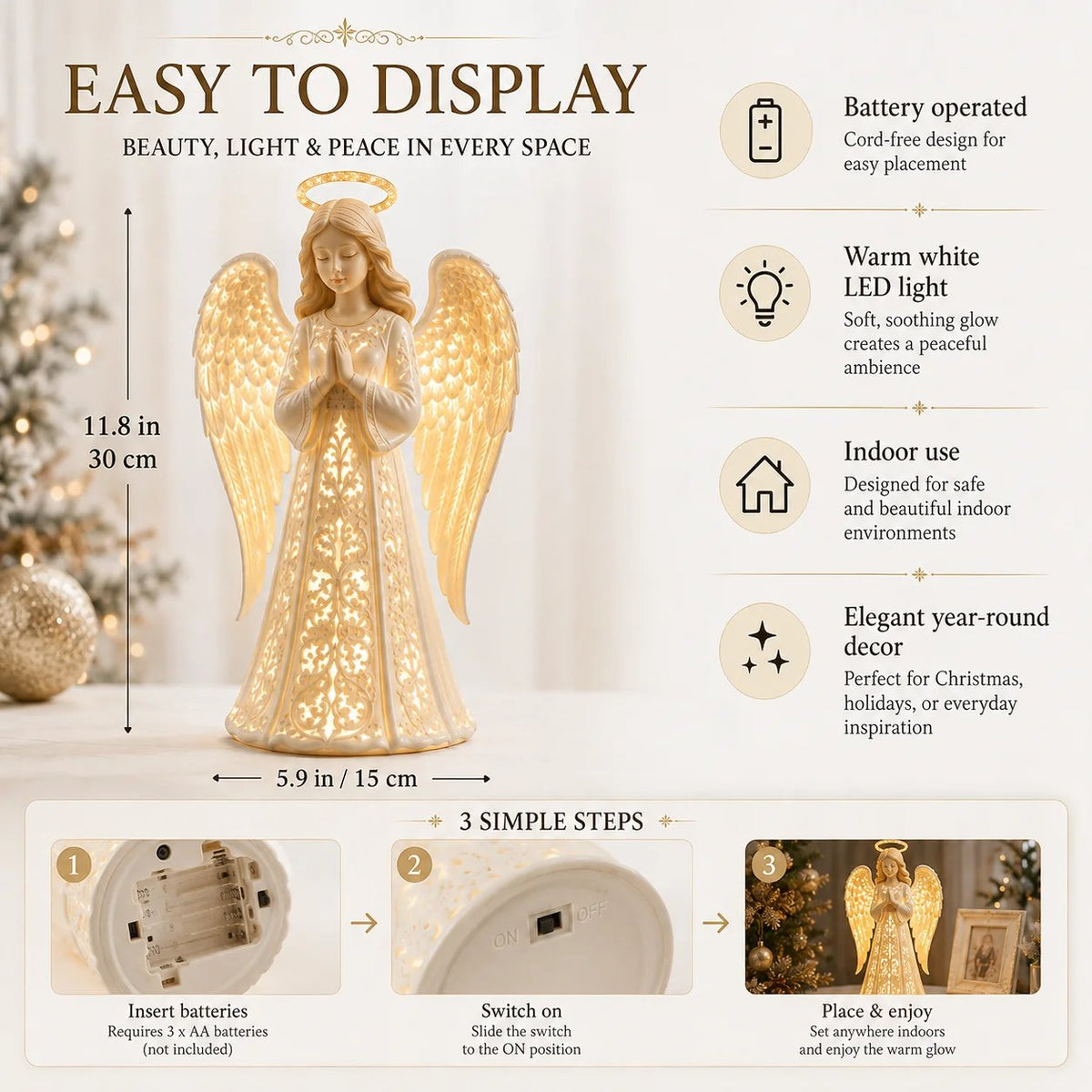 ✨ Guardian Glow™ Christmas Angel A Symbol of Hope, Love & Protection