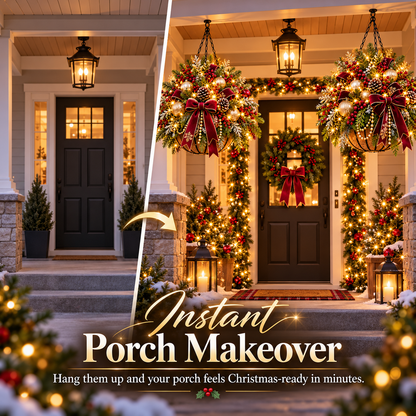🎄 Last Day 50% OFF 🏆 Pre-Lit Christmas Hanging Basket | Pre-lit, weather-resistant, and zero maintenance🏆🎄