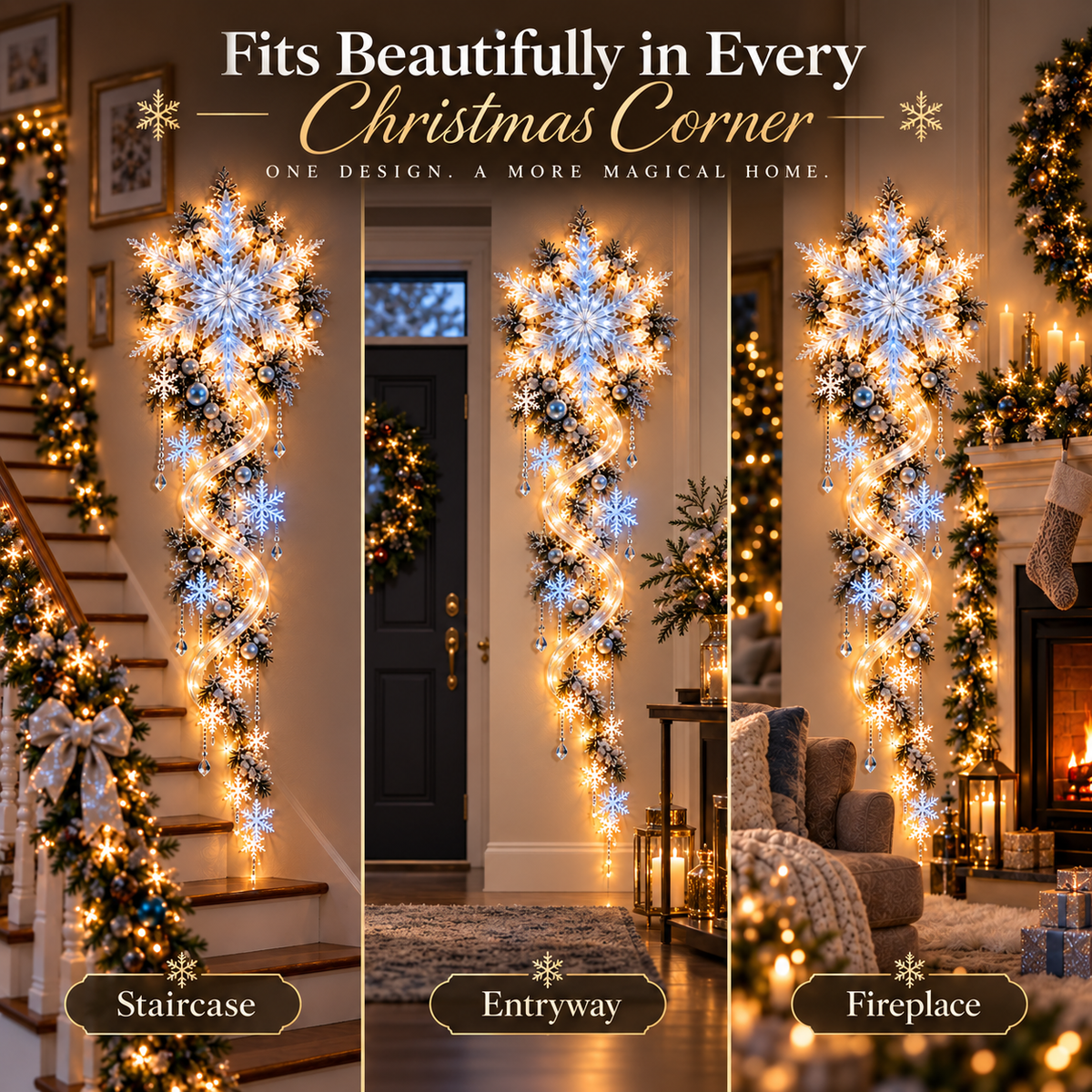 ❄️ Limited-Time Christmas Sale | Giant Snowflake Blizzard Trail™ – Turn Your Home into a Glowing Winter Wonderland 🎄✨