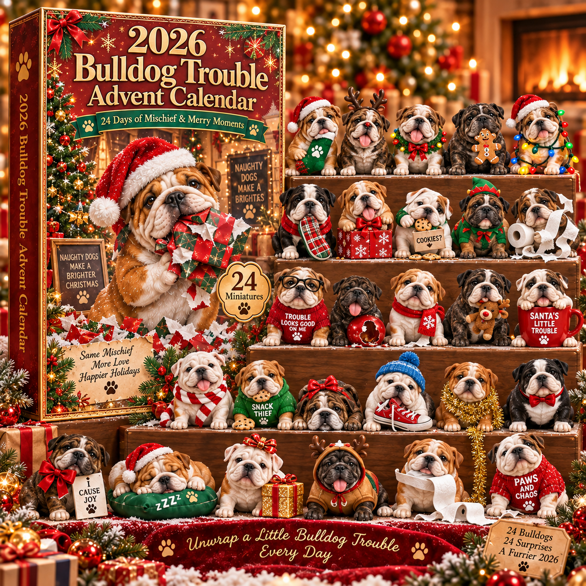 2026 Bulldog Trouble Advent Calendar 🐶🎄 – 24 Days of Bulldog Mischief