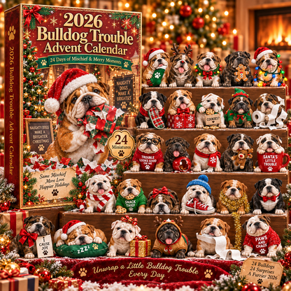 2026 Bulldog Trouble Advent Calendar 🐶🎄 – 24 Days of Bulldog Mischief