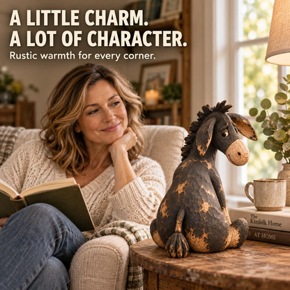 ✨ Limited-Time Sale | Rustic Donkey Figurine – Adorably Grumpy Farmhouse Decor with a Distressed Wood-Look Finish, a Charming Gift for Animal Lovers