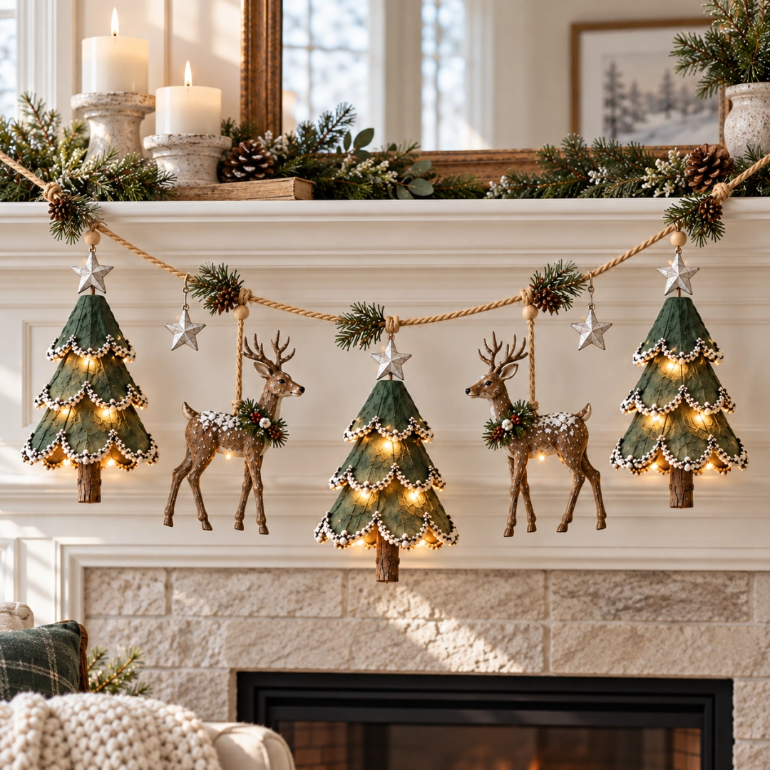 🦌✨ Woodland Glow Garland™ — A Little Forest Magic for Christmas