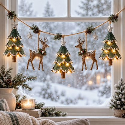 🎄 LIMITED-TIME 50% OFF | Lighted Woodland Christmas Garland™ – Enchanted Forest Holiday Decor with Warm Festive Glow