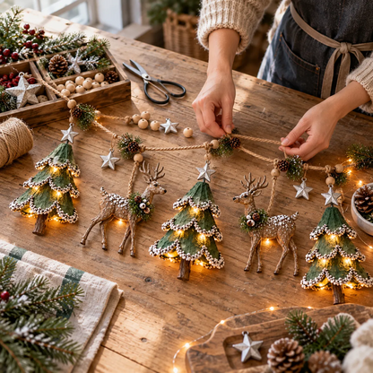 🎄 LIMITED-TIME 50% OFF | Lighted Woodland Christmas Garland™ – Enchanted Forest Holiday Decor with Warm Festive Glow