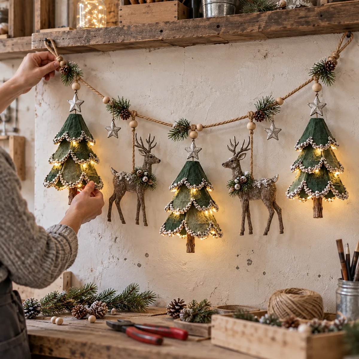 🦌✨ Woodland Glow Garland™ — A Little Forest Magic for Christmas