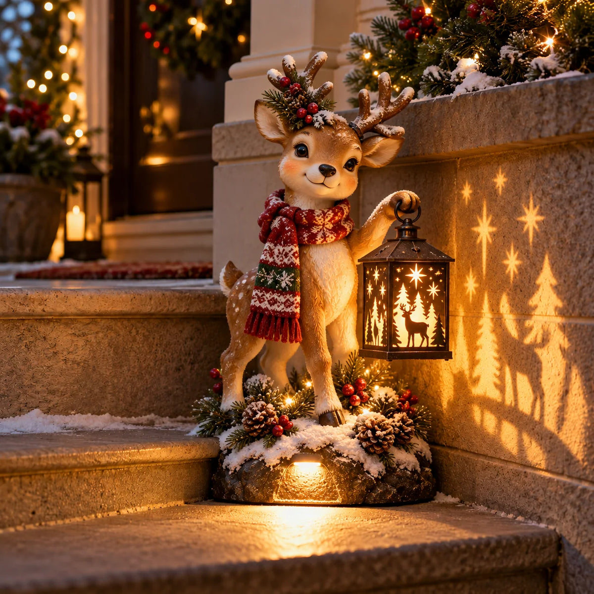 ⛄✨ Snowman Nativity Glow™ – Solar Christmas Step Light with Holy Family Projection 🎄 ✝️