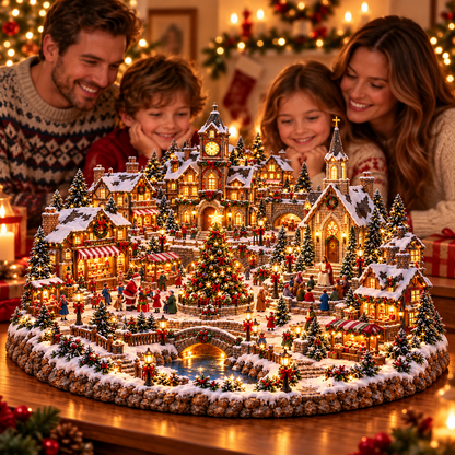 🔥 LAST DAY 50% OFF 🔥 ✝️ Holy Night Christmas Village™ – Lighted Jesus Nativity & Santa Holiday Scene with Church, Christmas Tree & Warm Village Glow 🎄🎅✨