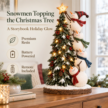 🔥 LAST DAY 50% OFF 🔥 Snowman Christmas Tree Topper™ – Lighted Snowmen Holiday Figurine for a Magical Christmas Glow ☃️🎄✨