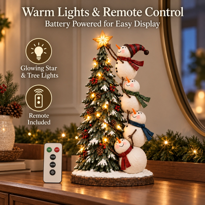 🔥 LAST DAY 50% OFF 🔥 Snowman Christmas Tree Topper™ – Lighted Snowmen Holiday Figurine for a Magical Christmas Glow ☃️🎄✨