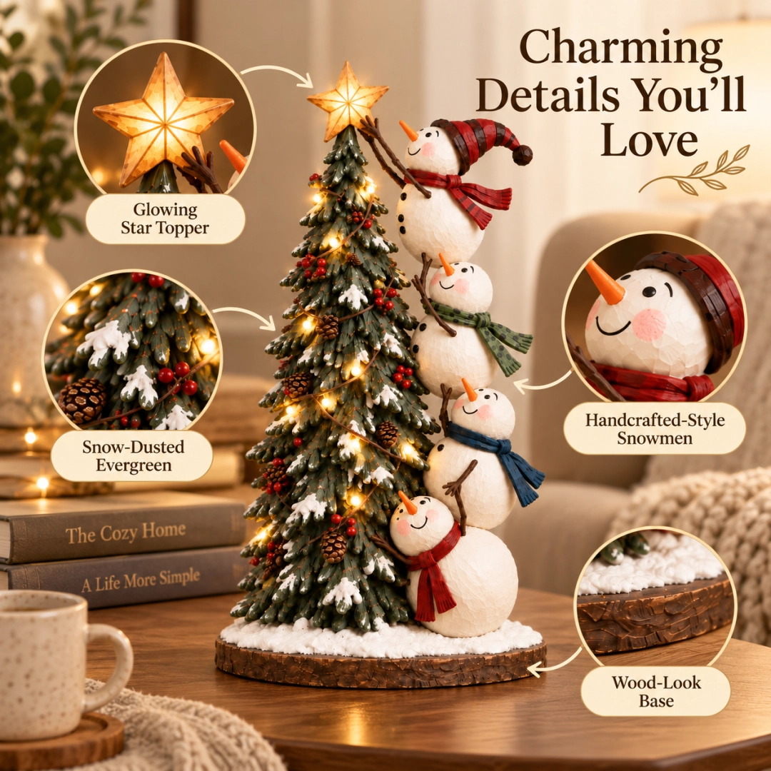 🔥 LAST DAY 50% OFF 🔥 Snowman Christmas Tree Topper™ – Lighted Snowmen Holiday Figurine for a Magical Christmas Glow ☃️🎄✨