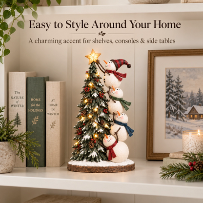 🔥 LAST DAY 50% OFF 🔥 Snowman Christmas Tree Topper™ – Lighted Snowmen Holiday Figurine for a Magical Christmas Glow ☃️🎄✨