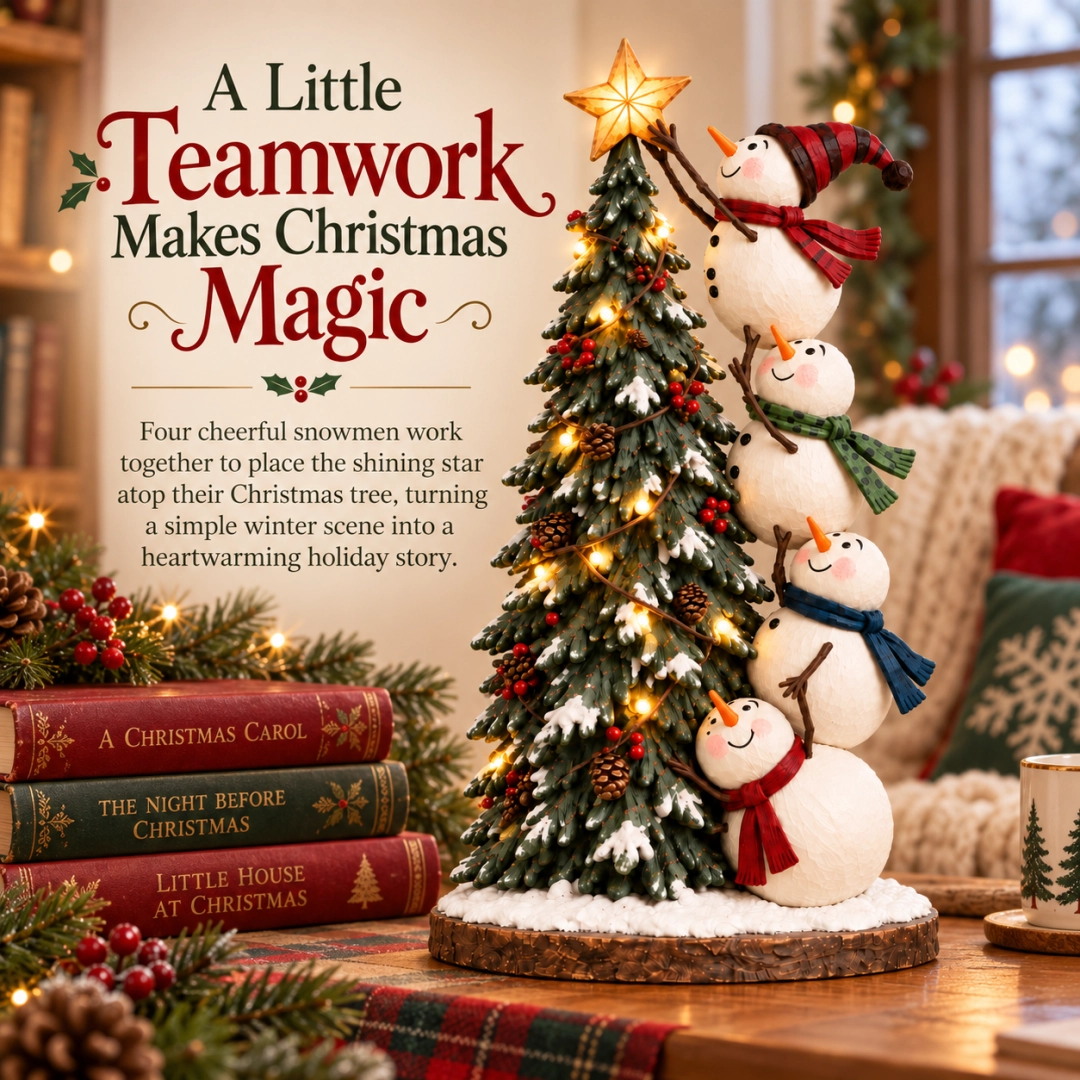 🔥 LAST DAY 50% OFF 🔥 Snowman Christmas Tree Topper™ – Lighted Snowmen Holiday Figurine for a Magical Christmas Glow ☃️🎄✨