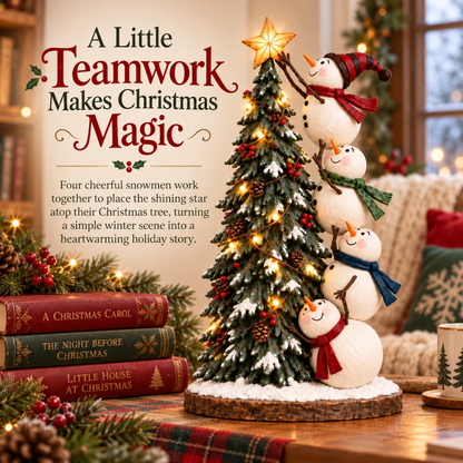 🔥 LAST DAY 50% OFF 🔥 Snowman Christmas Tree Topper™ – Lighted Snowmen Holiday Figurine for a Magical Christmas Glow ☃️🎄✨