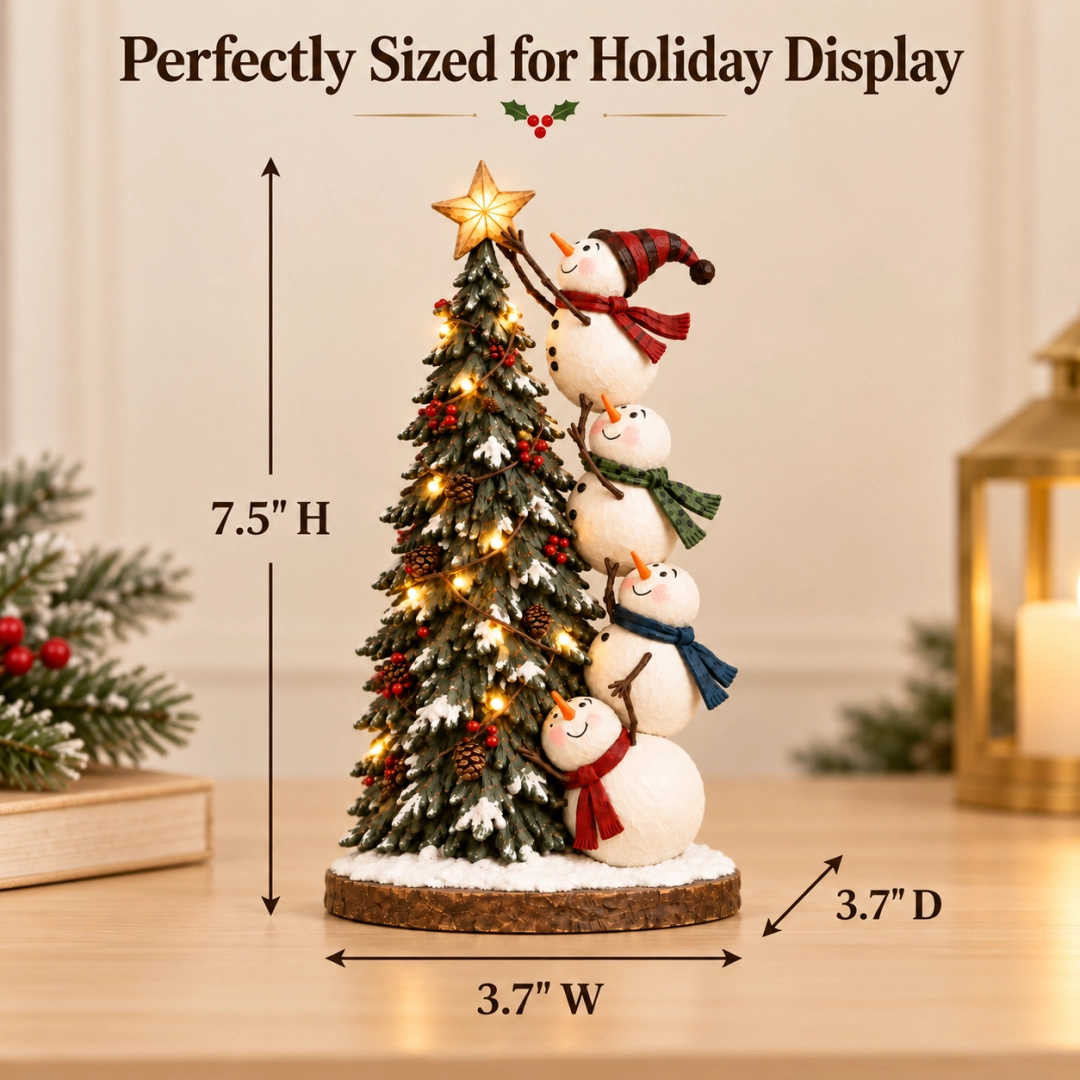 🔥 LAST DAY 50% OFF 🔥 Snowman Christmas Tree Topper™ – Lighted Snowmen Holiday Figurine for a Magical Christmas Glow ☃️🎄✨
