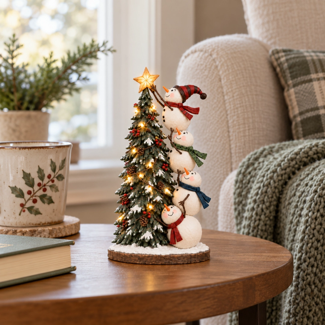 🔥 LAST DAY 50% OFF 🔥 Snowman Christmas Tree Topper™ – Lighted Snowmen Holiday Figurine for a Magical Christmas Glow ☃️🎄✨