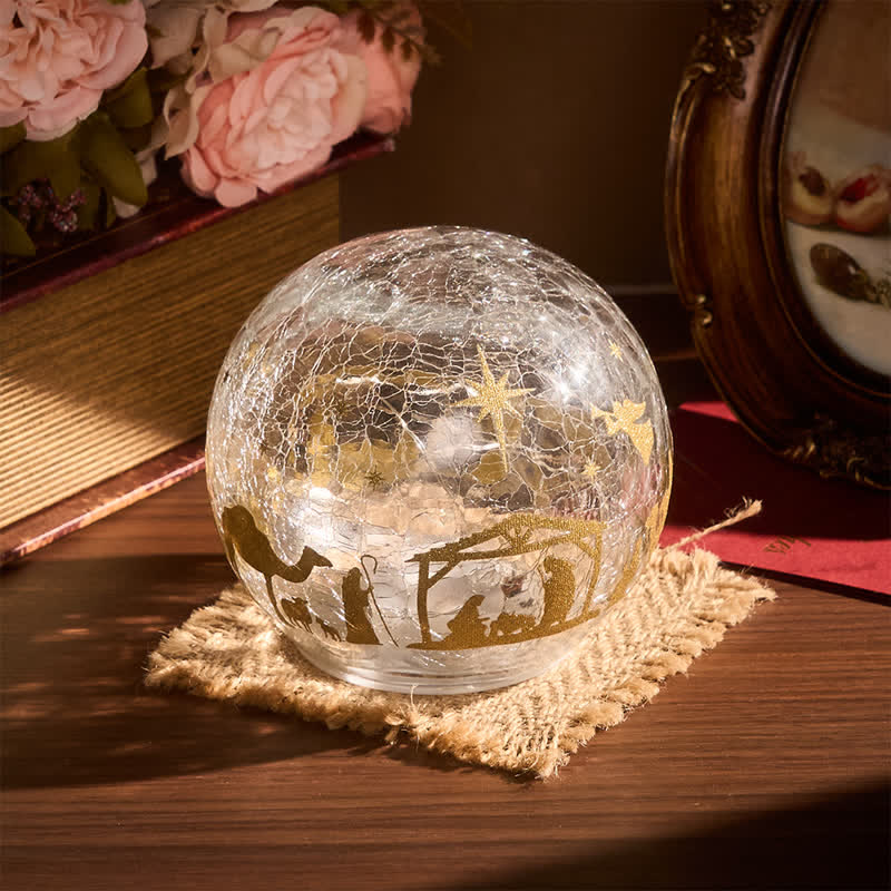 Christianartworkshop Illuminated Nativity Scene Glass Sphere: Symbol of Gentle Heavenly Radiance - image 6