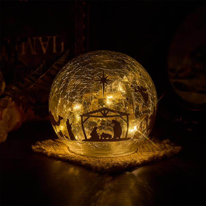 Christianartworkshop Illuminated Nativity Scene Glass Sphere: Symbol of Gentle Heavenly Radiance