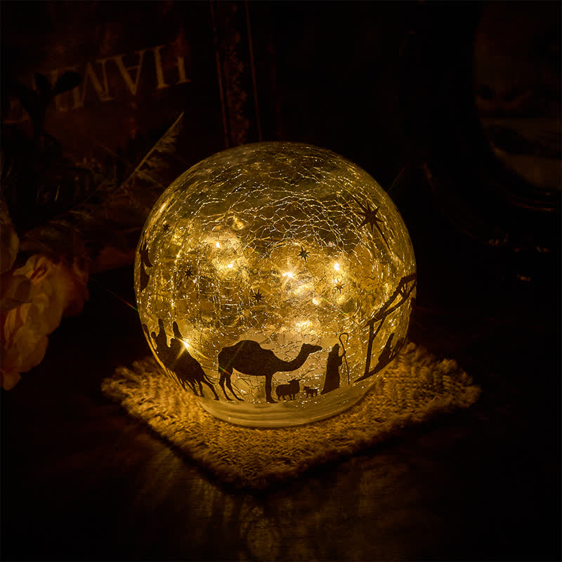 Christianartworkshop Illuminated Nativity Scene Glass Sphere: Symbol of Gentle Heavenly Radiance - image 2