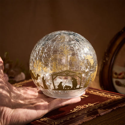 Christianartworkshop Illuminated Nativity Scene Glass Sphere: Symbol of Gentle Heavenly Radiance - image 3