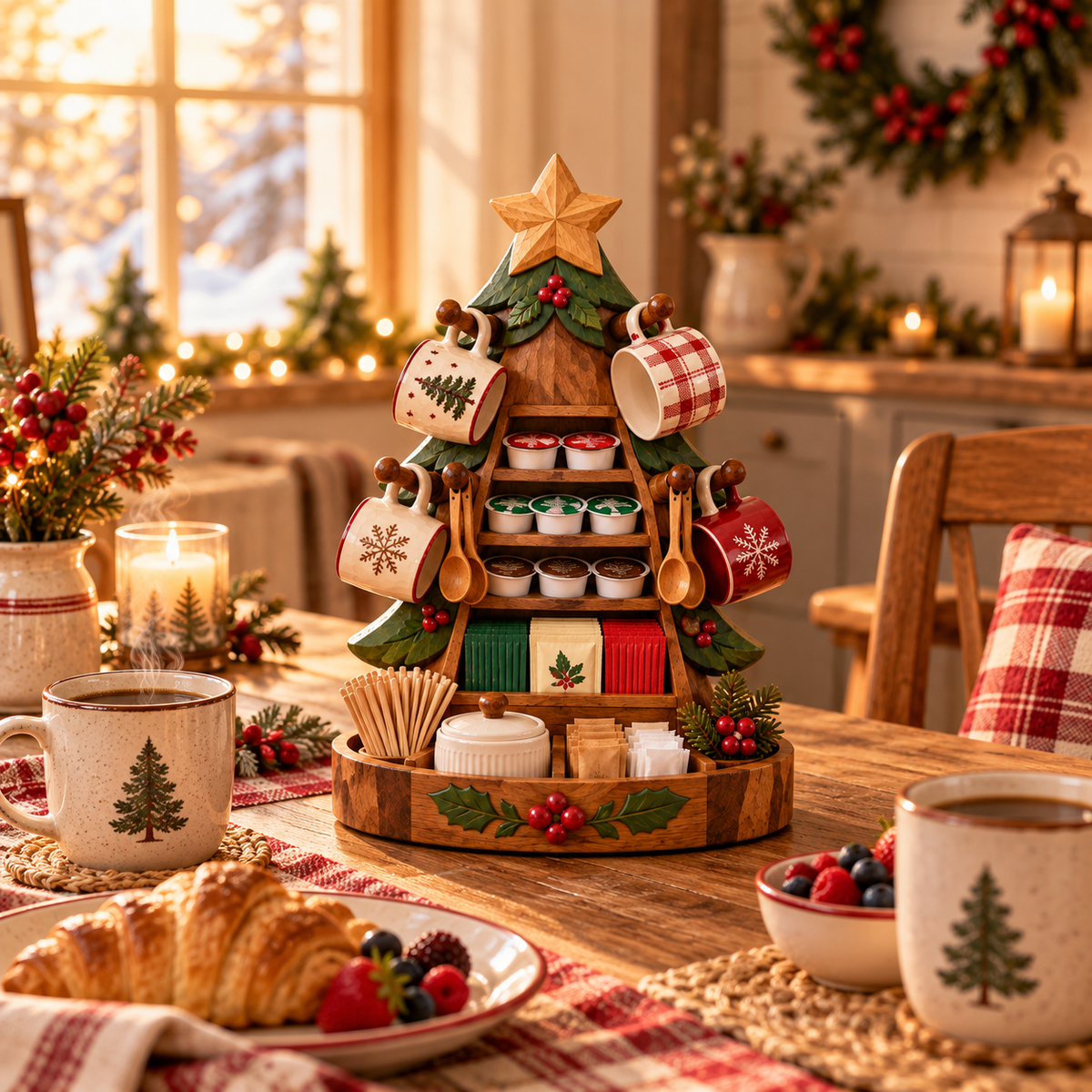 ☕🎄MerryBrew Tree™ Christmas Coffee Station Organizer