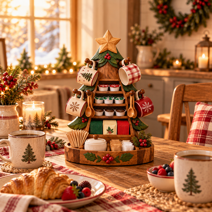 ☕🎄MerryBrew Tree™ Christmas Coffee Station Organizer