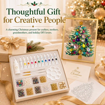 🎄 Beginner-Friendly Jeweled Christmas Tree DIY Kit | Easy to Make, Beautiful to Display 💎✨