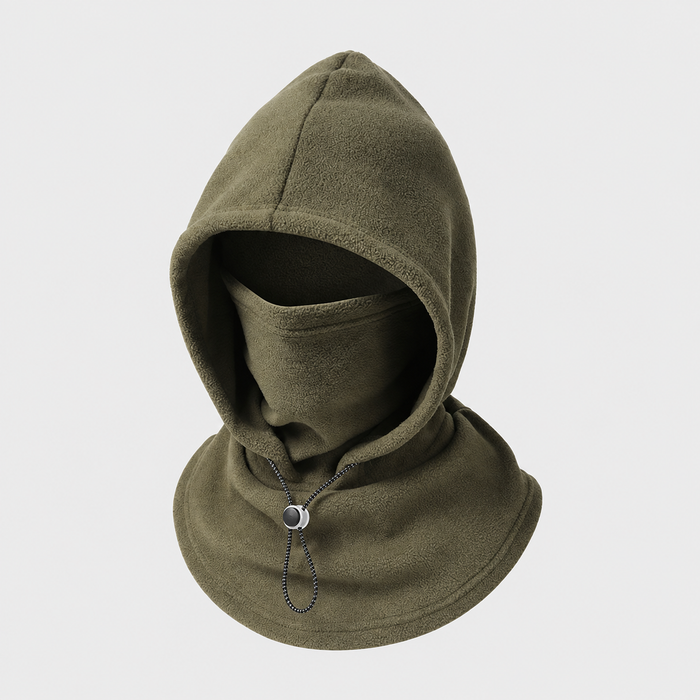 Winter cycling fleece hood