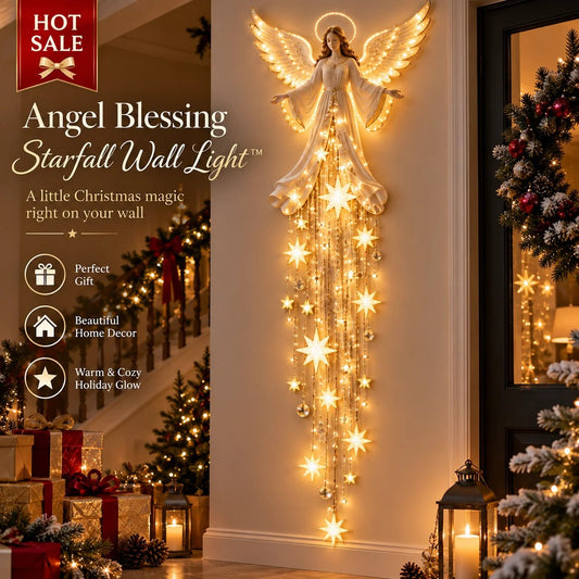 ✨ Dernier jour : -49 % ✨ Lampe murale cascade d’étoiles Bénédiction de l’ange™ – Décoration murale céleste de Noël