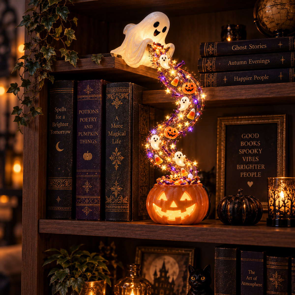 ✨Last Day 49% OFF✨ Halloween Magic Cascade Shelf Light Collection™ – Enchanted Bookcase Decor
