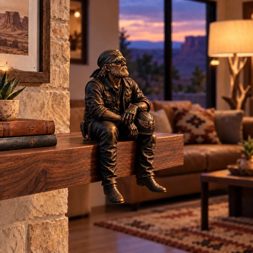 Old Biker Soul motorcycle rider shelf sitter figurine collection