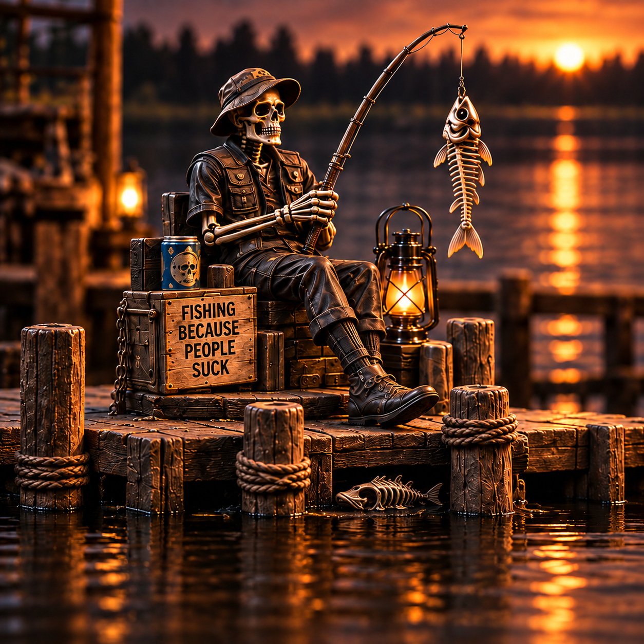 Fishing Skeleton Collectible