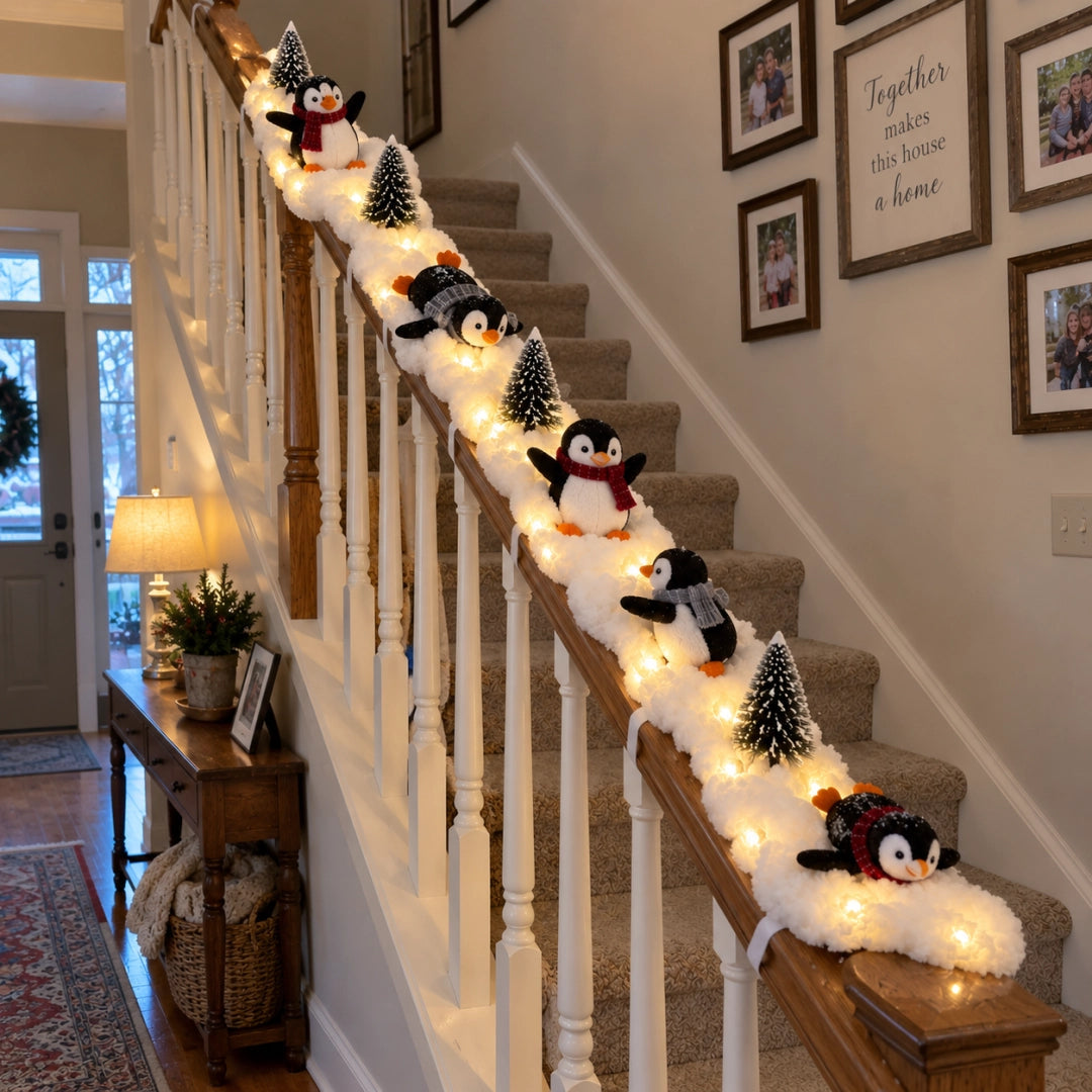 Penguin Christmas Stair Snow Decor🔥
