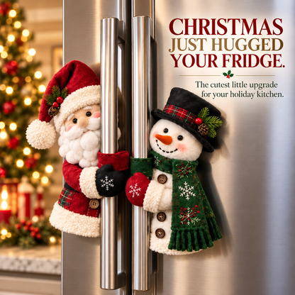 Christmas Santa & Snowman Refrigerator Handle Covers