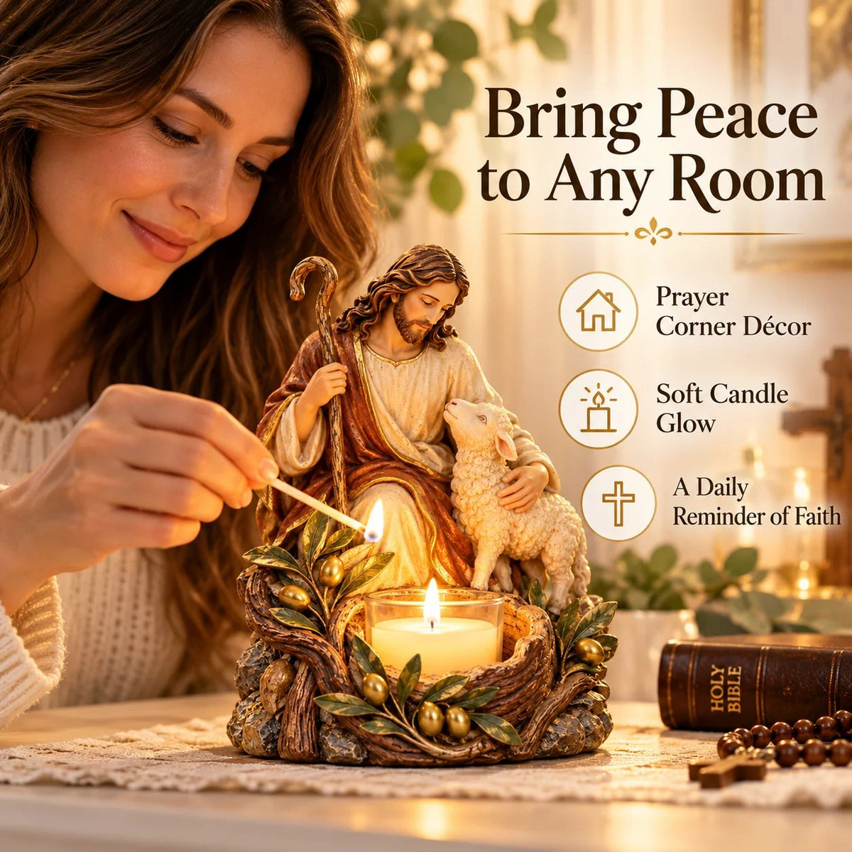 Light of Faith™ – Sacred Christian Candle Holder ✝️🕯️