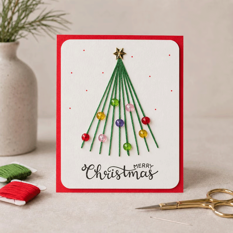 🎄🧵Stitch a Little Christmas Magic - Merry & Bright Christmas DIY Kit (6 pcs)