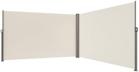 VEVOR Retractable Side Awning, UV 50 71''x236'' Rugged Full Aluminum Rust-Proof Side Awning Patio Sunshine Privacy Divider, 280 g Thicken Wind Screen, for Courtyard, Roof Terraces Pools, Beige