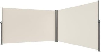 VEVOR Retractable Side Awning, UV 50 71''x236'' Rugged Full Aluminum Rust-Proof Side Awning Patio Sunshine Privacy Divider, 280 g Thicken Wind Screen, for Courtyard, Roof Terraces Pools, Beige