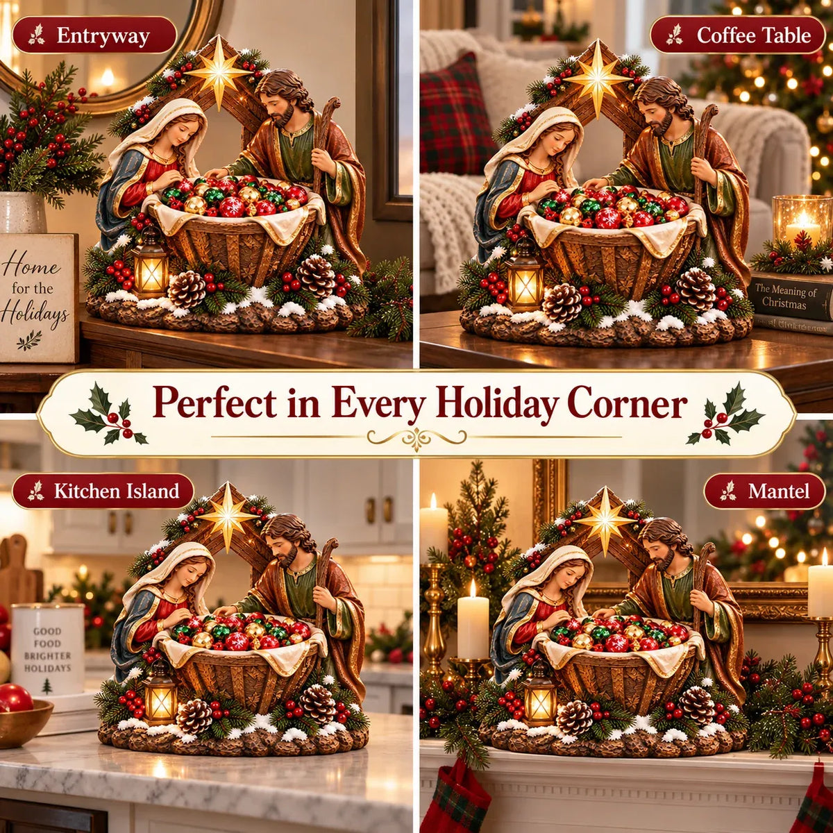 ⏳ Last Day 49% OFF – ✝️ Nativity Blessing Bowl™ | Lighted Christmas Treat Bowl with Mary, Joseph & Bethlehem Star 🎄