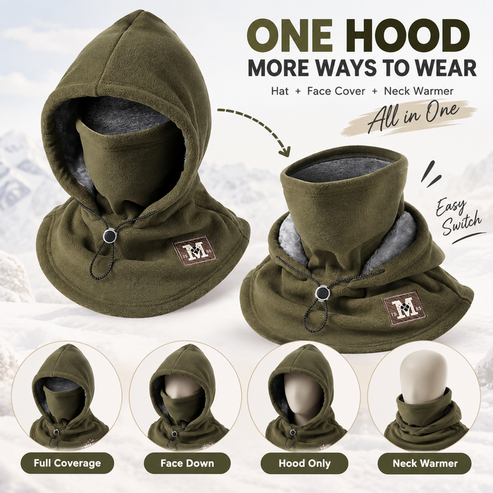 Fleece hood drawcord detail