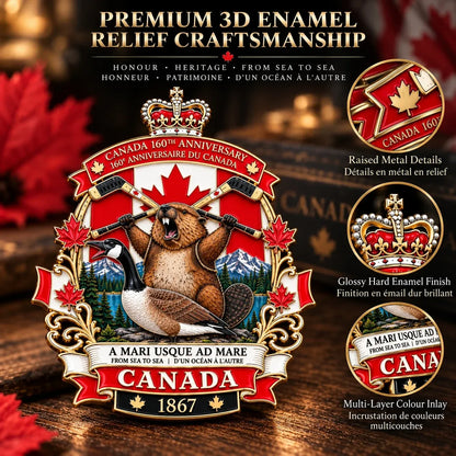 🍁 Canada 160th Anniversary “A Mari Usque Ad Mare” Tribute Badge |  3D Metal Enamel Keepsake 🇨🇦