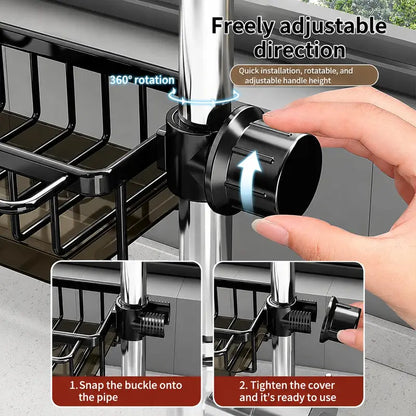 🫧Detachable Stainless Steel Sink Caddy for Kitchen & Bathroom