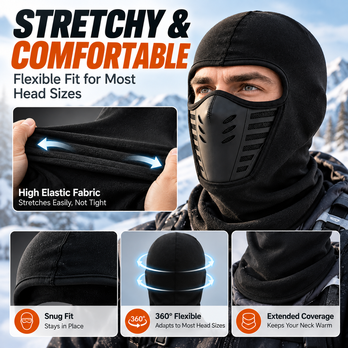❄️ Winter Thermal Balaclava – Windproof Full Face Mask for Outdoor Activities