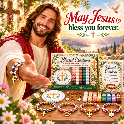 🙏✝️ Blessed Creations™ Christian DIY Bracelet Kit – 20 Faith-Inspired Designs | Handmade Cross & Dove Bracelets, Meaningful Gifts for Christian Women ❤️