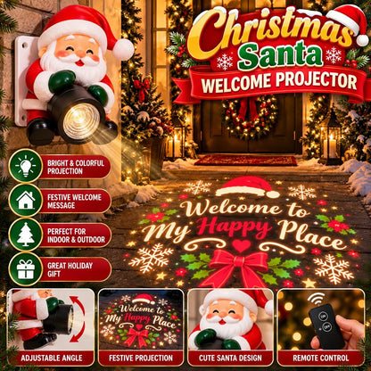 🎅Santa Christmas Welcome Light Projector | – Festive Holiday Doorway Light with Remote Control ✨