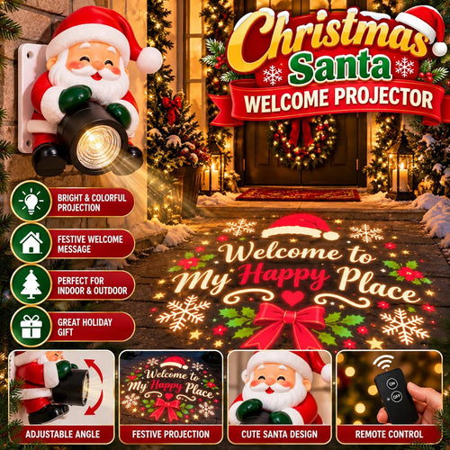 🎅Santa Christmas Welcome Light Projector | – Festive Holiday Doorway Light with Remote Control ✨