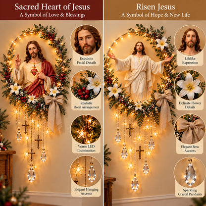 ✝️ Light of His Love– Illuminated Jesus Wall Hanging