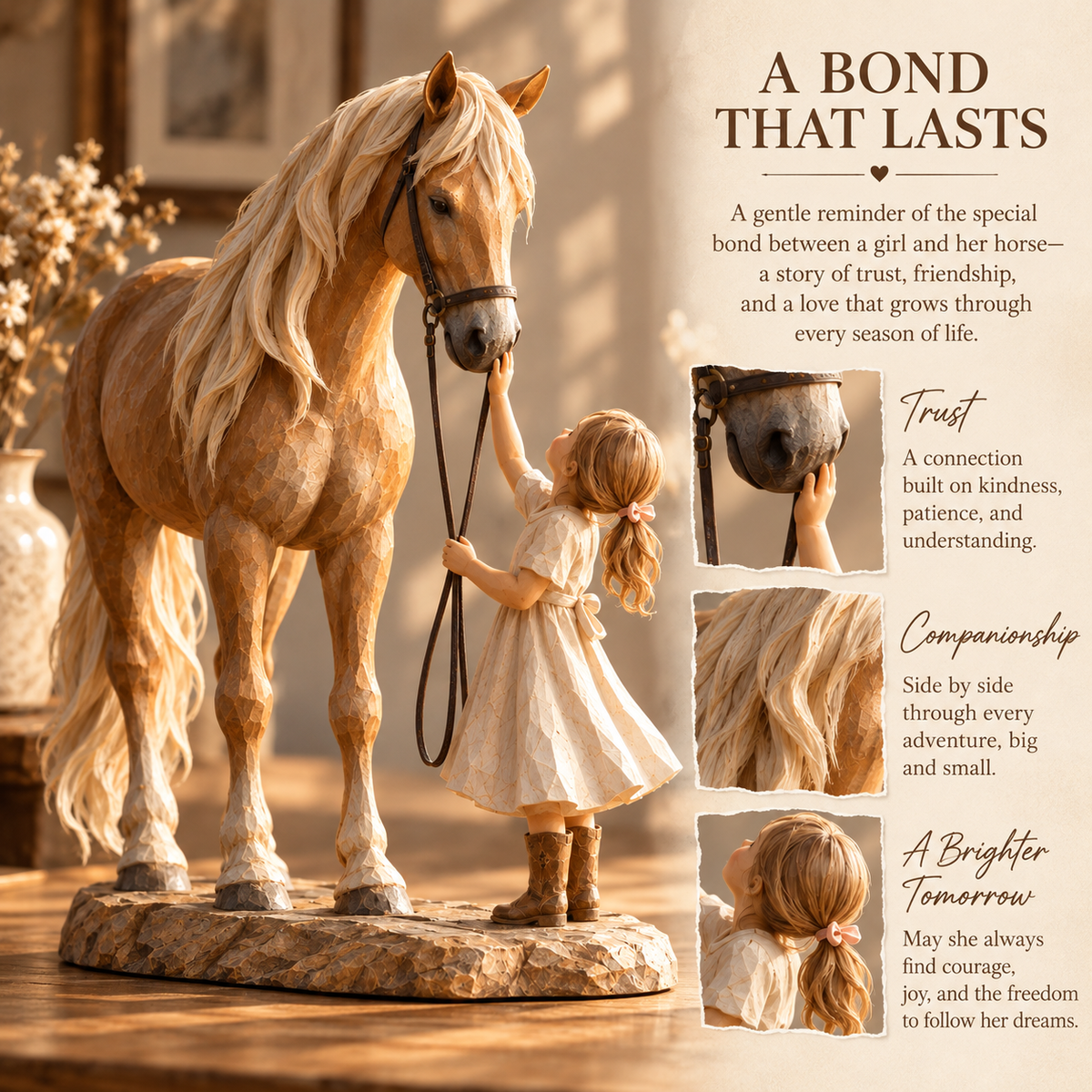 🐴 A Bond That Lasts — Girl & Horse Friendship Figurine